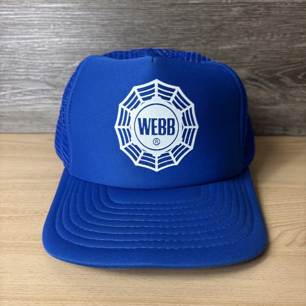 WEBB Hat Cap Snap Back Blue Mesh Trucker Sportcap One Size Vintage Style Logo
